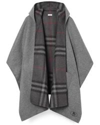 Burberry - Reversible Check Cashmere Hooded Cape - Lyst
