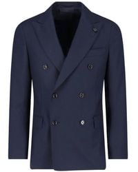 Lardini - Double-Breasted Peak-Lapel Suit Jacket - Lyst