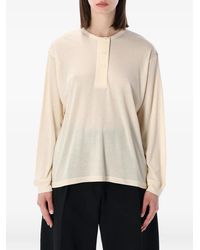 Studio Nicholson - Rutas Long-Sleeve Henley Top - Lyst