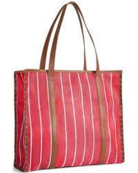 Twp - Deia Stripe-Pattern Whipstitch-Trim Tote Bag - Lyst