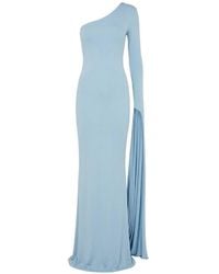 The New Arrivals Ilkyaz Ozel - Yuna One-Shoulder Draped-Sleeve Maxi Dress - Lyst