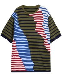 Desigual - Asymmetric Striped T-Shirt - Lyst