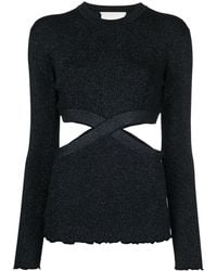 3.1 Phillip Lim - Lurex Cut-Out Knitted Top - Lyst