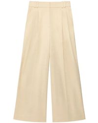 Another Tomorrow - High-Waisted Pleated Trousers - Lyst