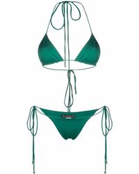 Manokhi Tie Fastening Triangle Bikini - Green