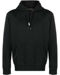 Polo Ralph Lauren - Logo-embroidered Double-knit Cotton And Recycled Polyester-blend Hoody - Lyst