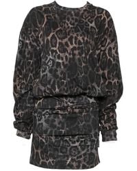 Just Cavalli - Leopard-Print Mini Dress - Lyst