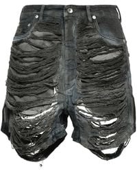 Rick Owens - Short En Jean À Effet Usé - Lyst