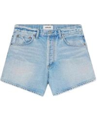 Agolde - Denim Shorts Met Knopen - Lyst