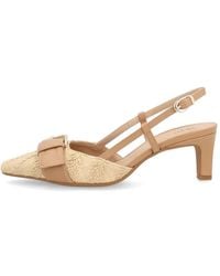Frau - Buckle-Detail Raffia Pumps - Lyst