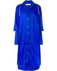 Marni Lange Verlengde Manchet Regenjas - Blauw