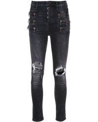 Unravel Project Skinny-Jeans im Distressed-Look - Schwarz