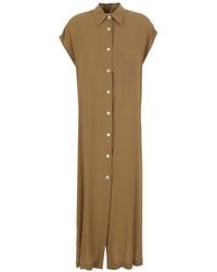 Grifoni - Button-Down Maxi-Blousejurk Met Zak - Lyst