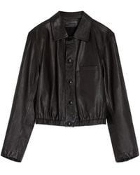 Lemaire - Elastisch Leren Jack Met Knopen - Lyst