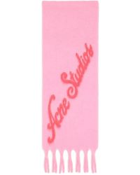 Acne Studios - Sciarpa Con Logo E Frange - Lyst