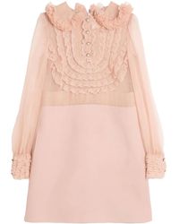 Valentino Garavani - Embroidered Crepe Couture Mini Dress - Lyst