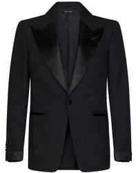 Tom Ford - Silk-Lapel Single-Breasted Wool Jacket - Lyst