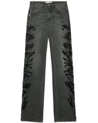 Blumarine - Zebra-embroidered Regular-fit Jeans - Lyst