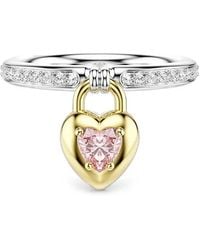 Swarovski - Idyllia Heart-Charm Pavé-Set Rings - Lyst