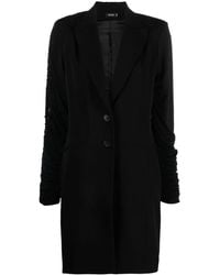 Atlein - Ruched-Sleeve Wool Blazer Dress - Lyst