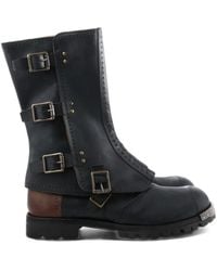 Ziggy Chen - Buckle-Strap Brogue Boots - Lyst