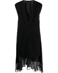 Sacai - Asymmetric Knitted-panel Dress - Lyst