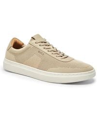 BOSS - Lace-Up Trainers With Knitted Uppers And Leather Trims - Lyst