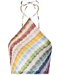 Missoni - Zigzag Tulle Halterneck Top - Lyst