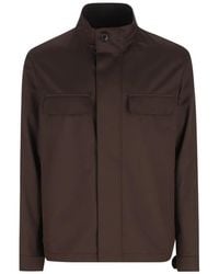 ZEGNA - Leather-Detail Jacket - Lyst