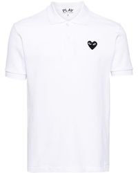 COMME DES GARÇONS PLAY - Heart-patch Cotton Polo Shirt - Lyst