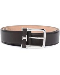 Tod's - Logo-Plaque Buckle-Fastening Belt - Lyst