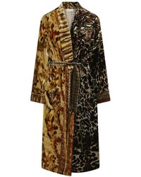 Pierre Louis Mascia - Kanada Mixed-Print Belted Coat - Lyst