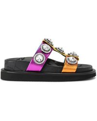 Kurt Geiger - Orson Crystal Leather Sandals - Lyst