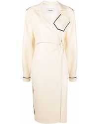 Nanushka - Vestido cruzado con costuras en contraste - Lyst