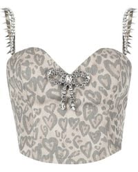 Area - Bustier Mit Leoparden-Print - Lyst