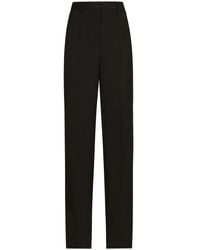 Dolce & Gabbana - Tailored Virgin Wool Blend Satin Trousers - Lyst