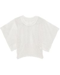Issey Miyake - Cialda Open-Knit Short-Sleeve Linen T-Shirt - Lyst