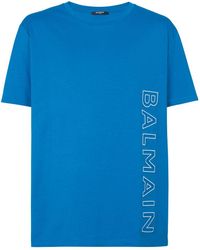 Balmain - Logo-print Short-sleeved Cotton T-shirt - Lyst