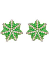 Oscar de la Renta - Crystal-embellished Button Earrings - Lyst