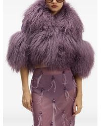 GIUSEPPE DI MORABITO - Shearling-Trim Cropped Jacket - Lyst