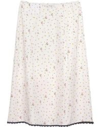 Prada - Floral-Print Skirt - Lyst
