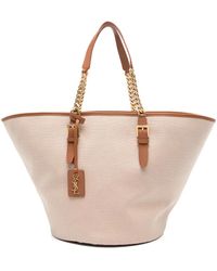 Saint Laurent - Cassandre-Tag Canvas Tote Bag - Lyst