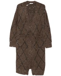 Paperlace - Sequin-Embellished Argyle Coat - Lyst