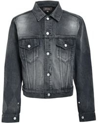 MASU - Diamond-Pattern Denim Jacket - Lyst