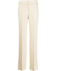 Del Core - Frayed-Detailing Pressed-Crease Tailored Trousers - Lyst