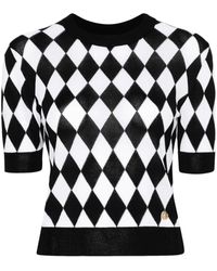 Balmain - ダイヤパターン ニットtシャツ - Lyst