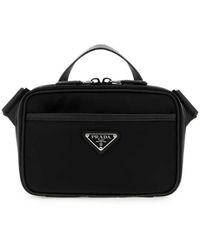 Prada - Re-Nylon And Saffiano-Leather Shoulder Bag - Lyst