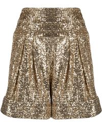 Balmain - High-Waisted Sequinned Shorts - Lyst