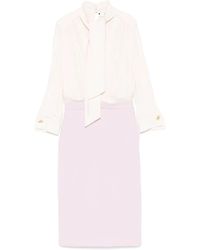 Elisabetta Franchi - Midikleid aus Georgette - Lyst