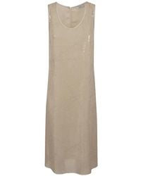 Peserico - Robe Mi-Longue À Ornements De Sequins - Lyst